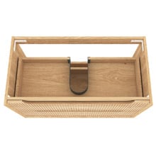 Byron Fluted 900mm Woodland Oak Wall Hung Single Vanity with Countertop
